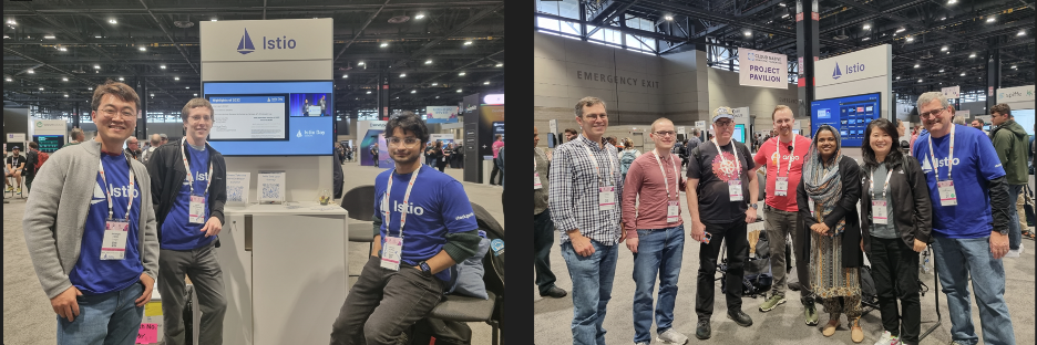Members and maintainers at the Istio kiosk